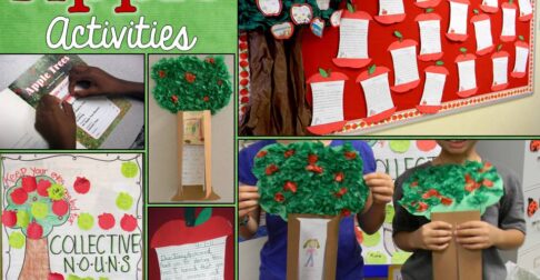 Apple themed activities for reading and writing