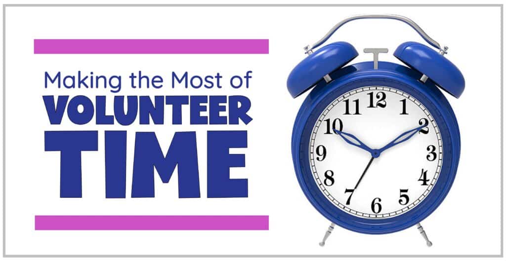 blue clock in article about classroom volunteer time