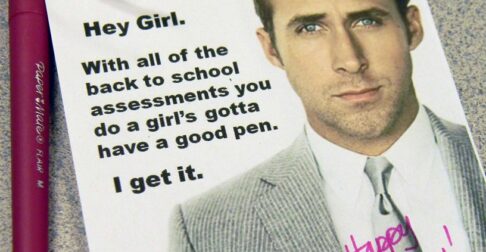 Hey Girl. With all the back to school assessments you do a girl's gotta have a good pen. I get it. FREE printable back to school gift tag for teachers. | AroundtheKampfire.com