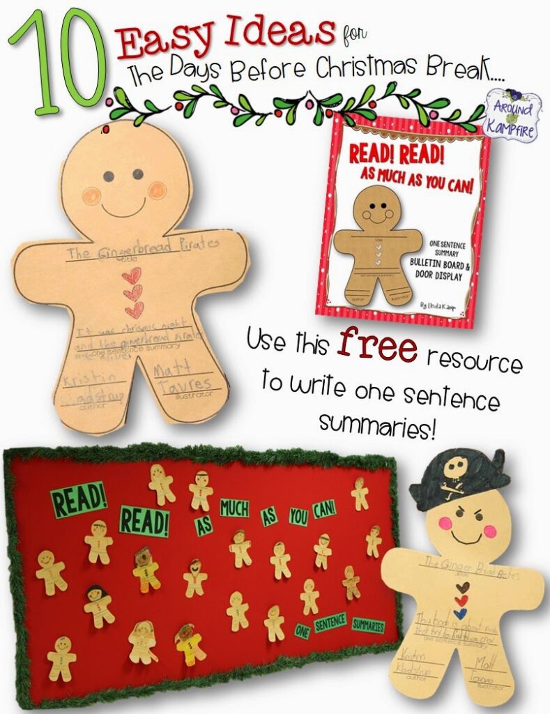 Free gingerbread man craft and writing activity.