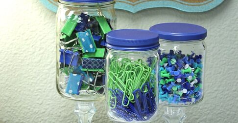Apothecary jars for the classroom office supply storage