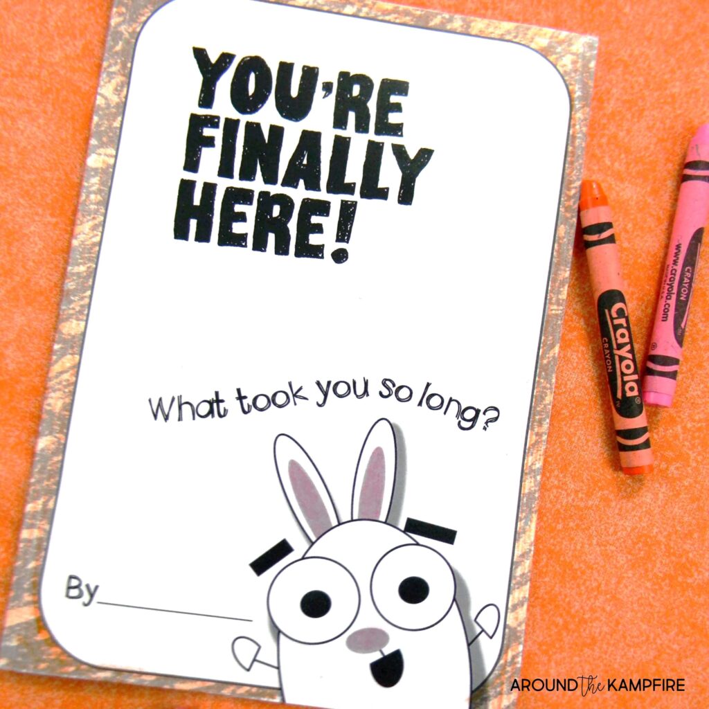 You're Finally Here first day of school writing activity