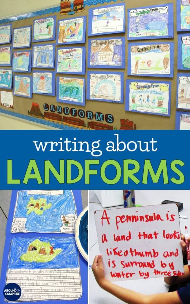 Building and Writing About Landforms-teaching ideas and hands-on project for 1st, 2nd, and 3rd grade students. Ideal science unit for project based learning in classrooms and homeschools.