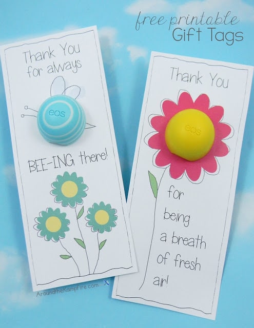 EOS Lip Balm FREE Printable Thank You Tags - Around the Kampfire