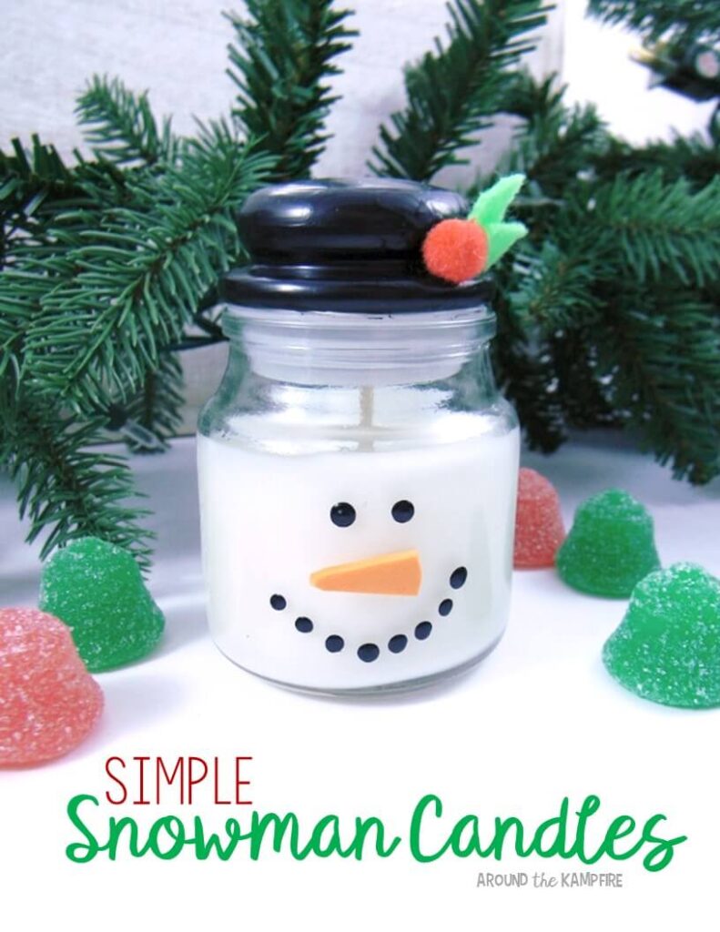 Easy parent Christmas gift ideas- snowman candle