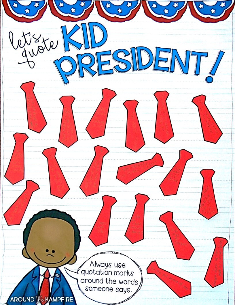 See how we used this Kid President class anchor chart for writing dialogue and correctly using quotation marks. 10 Reasons You Should Be Teaching With Kid President Videos