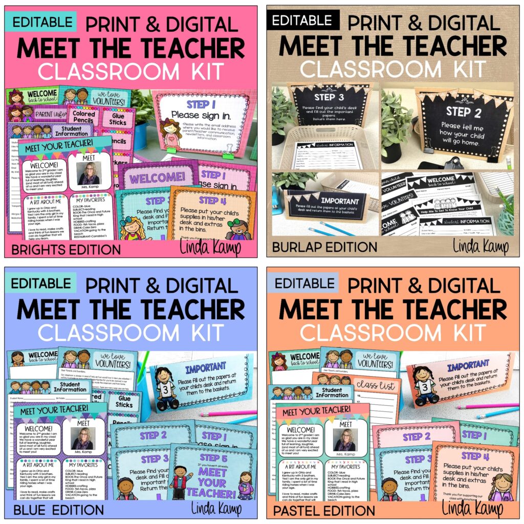 Meet the teacher letter templates product covers