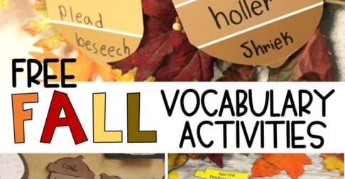 Free shades of meaning Fall vocabulary activities for working with synonyms.