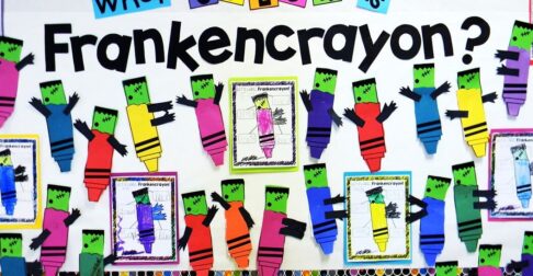 Reading and writing color words in Kindergarten and First Grade. See reading and writing activities to help students build their sight word recognition and learn color words in context using the book Frankencrayon by Michael C. Hall.
