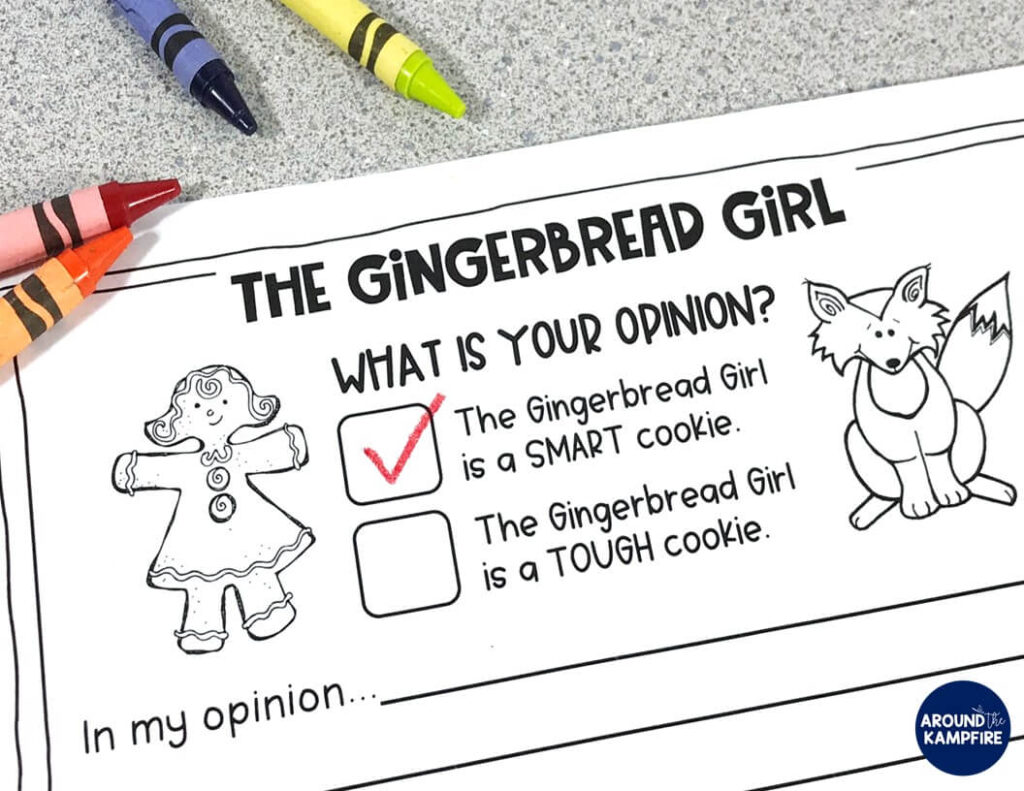 Non-literal language with the Gingerbread Girl-Gingerbread man reading comprehension activities with FREE printable story elements charts for 1st and 2nd grade.