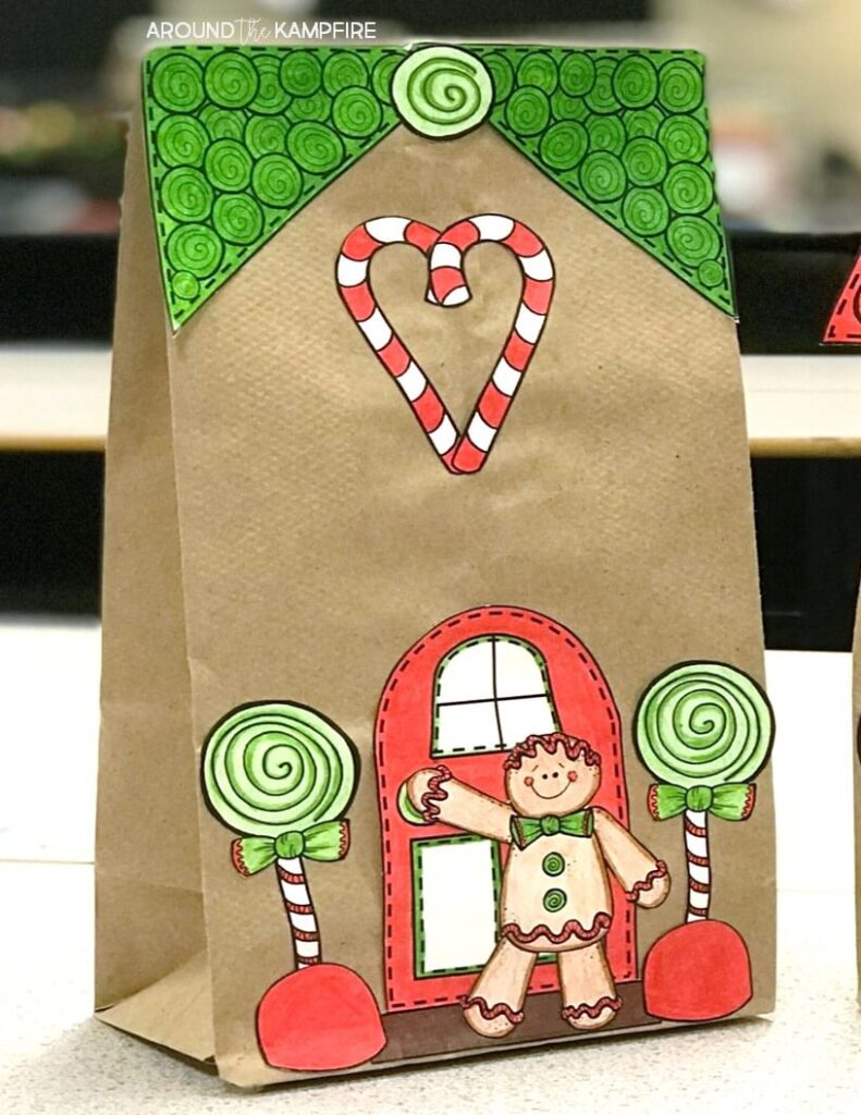 gingerbread house lunch sack craft
