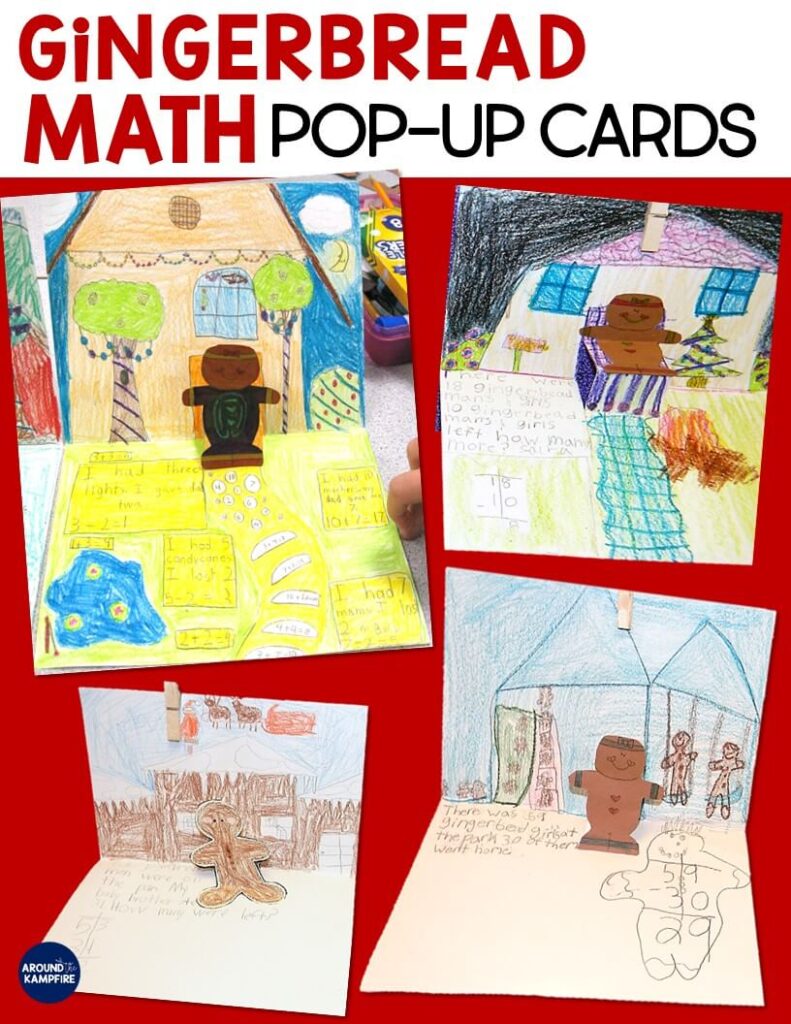 5 simple ideas and activities, with several free downloads, to help first, second, and third grade teachers survive the last week before Christmas or winter break. 5 ideas for the last 5 days to keep 1st, 2nd, and 3rd graders happy, engaged, and still learning! Gingerbread math pop up cards with no prep!