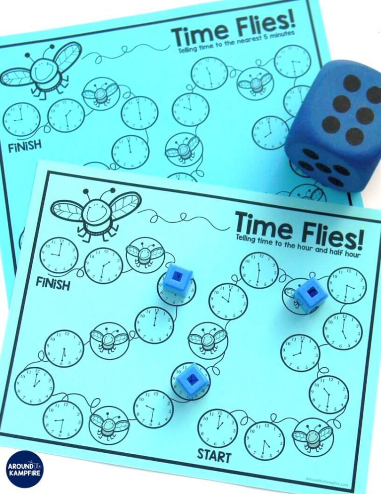 Telling time activities for teaching primary students