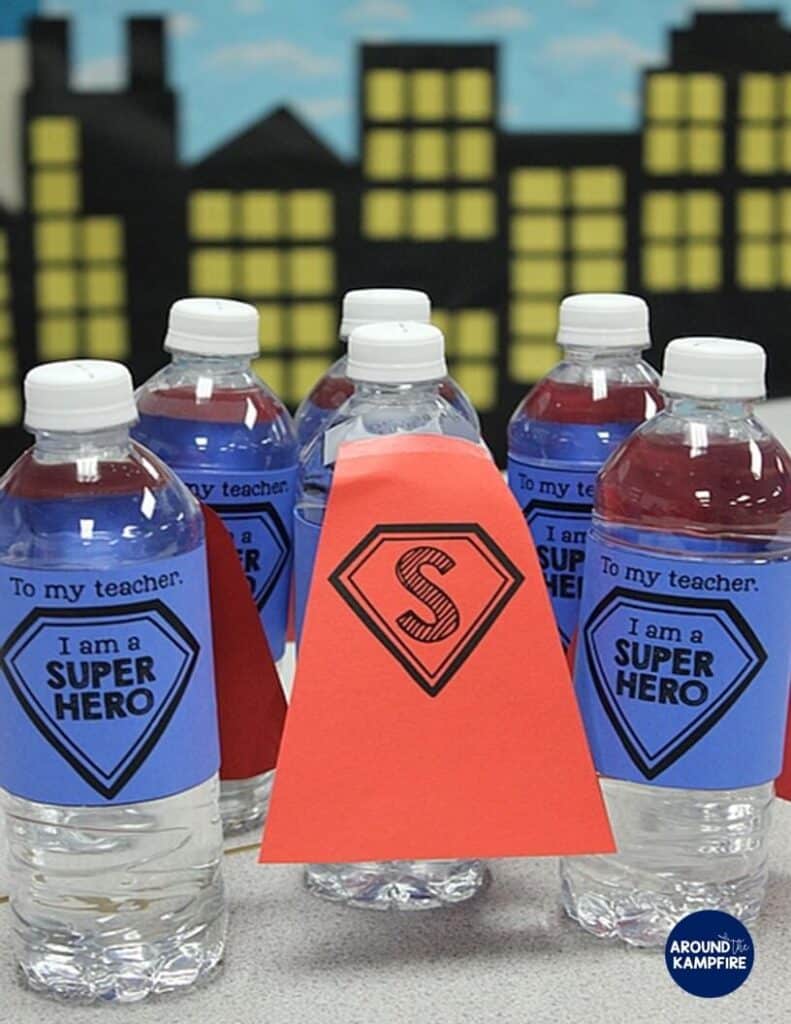 10 Fun Things To Do The Last Week of School with a Superhero Theme-End of the year activities and ideas to make the last week of school meaningful, memorable, and FUN! Superhero water bottle gifts.