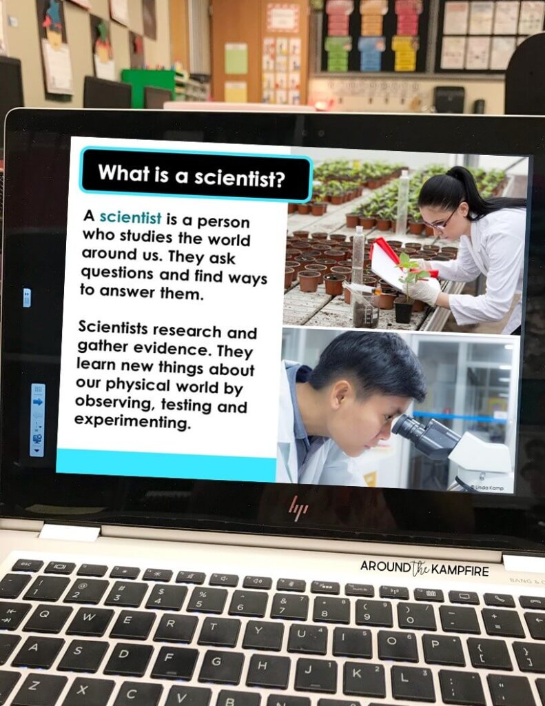 Science teaching ideas for the beginning of the year in 2nd and 3rd grade- What is a scientist? These back to school science activities, teaching ideas and Power Point lessons help you plan the first week and lay the foundation for future science lessons.