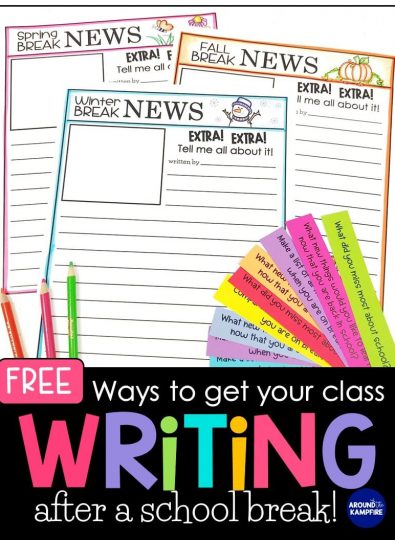 FREE After break writing activities & prompts for students to tell their teacher all about their Fall, Winter, or Spring break in 1st, 2nd, or 3rd grade.