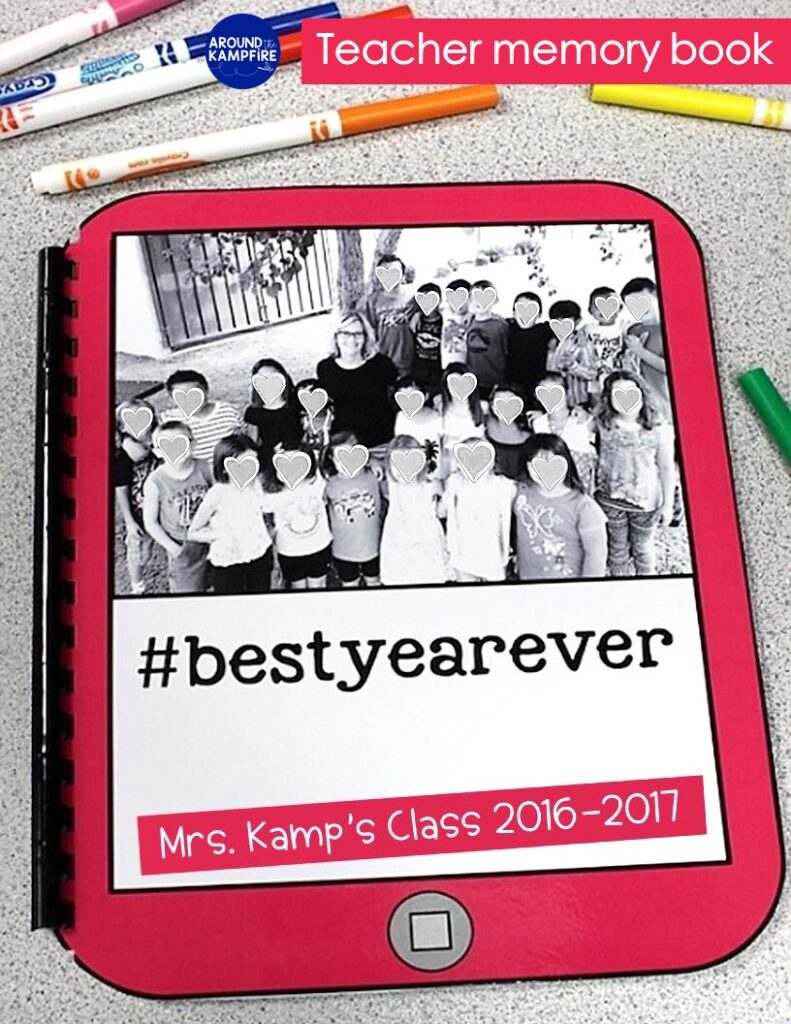 Class memory book for teachers to keep using a hashtag theme.