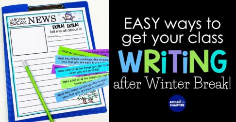 These FREE after Winter Break writing activities are a fun ways to get kids writing all about it when they return from winter break. The download includes publishing pages and journal writing prompts for after Fall, Spring and Winter breaks so you’re set for the year!