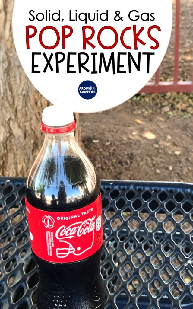 Pop Rocks science experiment for kids to explore how combining a solid and a liquid forms a gas. Ideal for 2nd grade science, NGSS, and properties of matter activities. #propertiesofmatter #2ndgrade #science #experiment