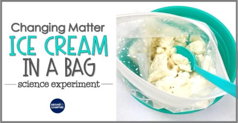Ice cream in a bag changing matter science experiment