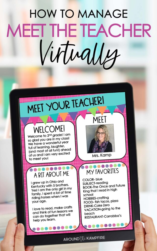 virtual meet the teacher letter on tablet