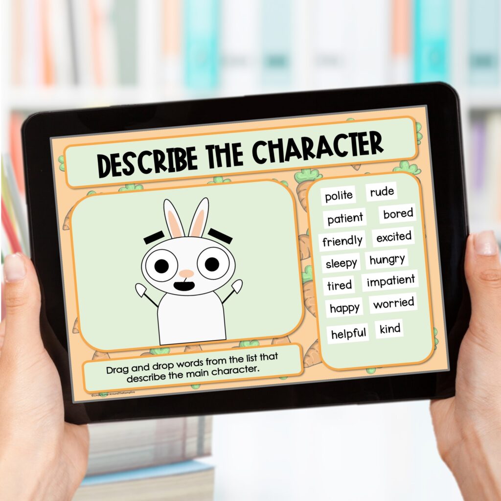 Digital You're Finally Here activity for character traits 