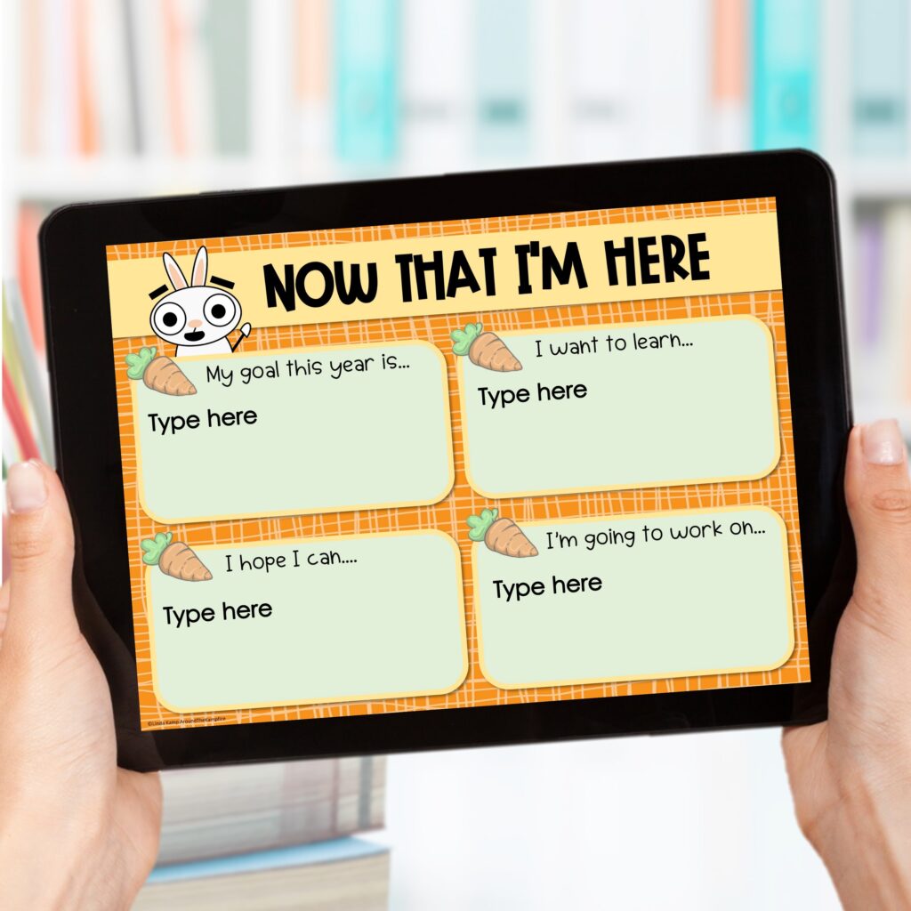 Digital You're Finally Here activity for goal setting