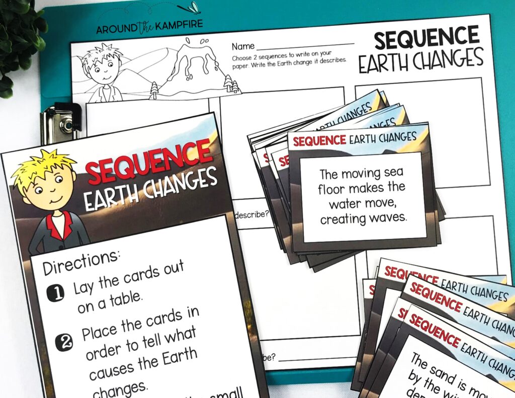 Causes & effects of earth changes task cards