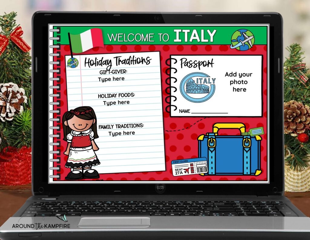 Christmas traditions in Italy Power Point digital scrapbook