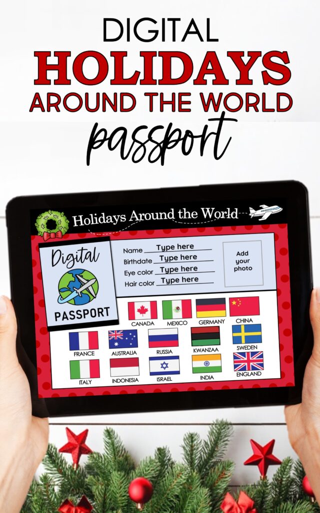digital holidays around the world activities to do on zoom digital passport on tablet