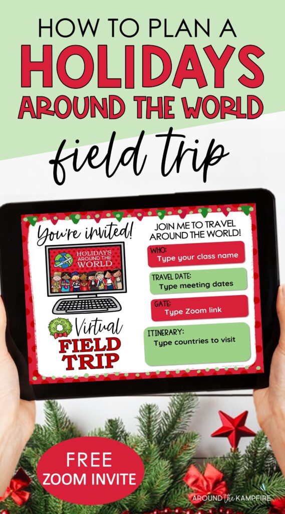 Free Holidays Around the World virtual field trip Zoom invitation