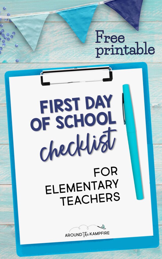 free first day of school checklist for teachers