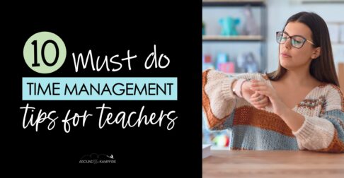 Teacher looking at her watch in time management article