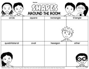 free first grade shapes activity 