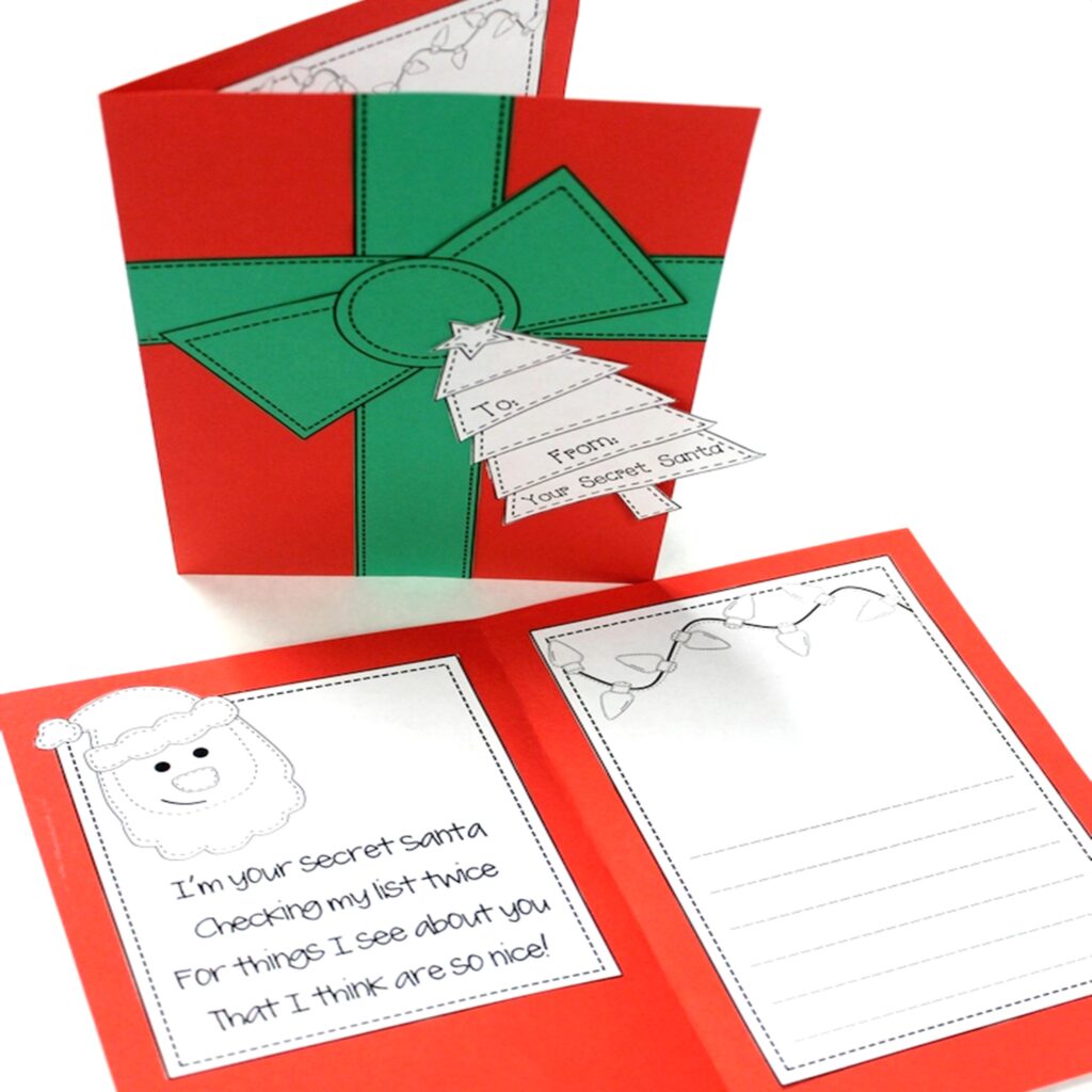 Secret Santa of kind words poem cards