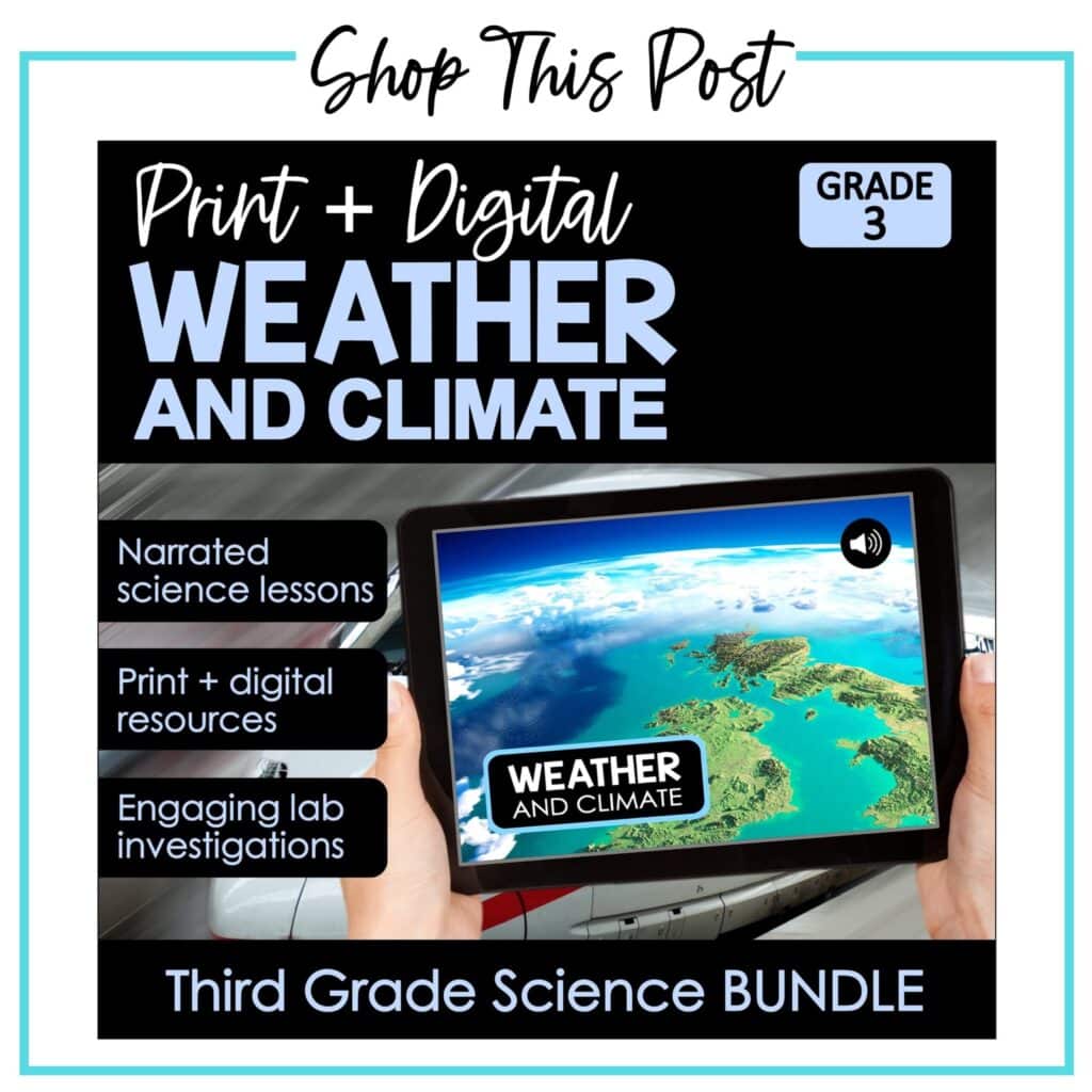 Third grade weather and climate unit print and digital bundle