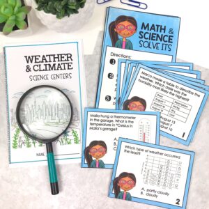 Third grade weather and climate math word problems task cards