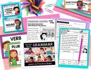 2nd grade grammar activities worksheets and PowerPoint lessons