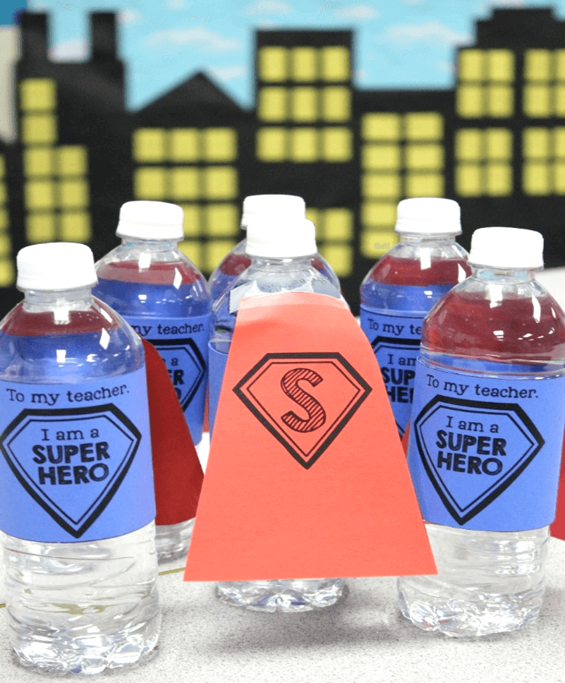 water bottles with superhero capes