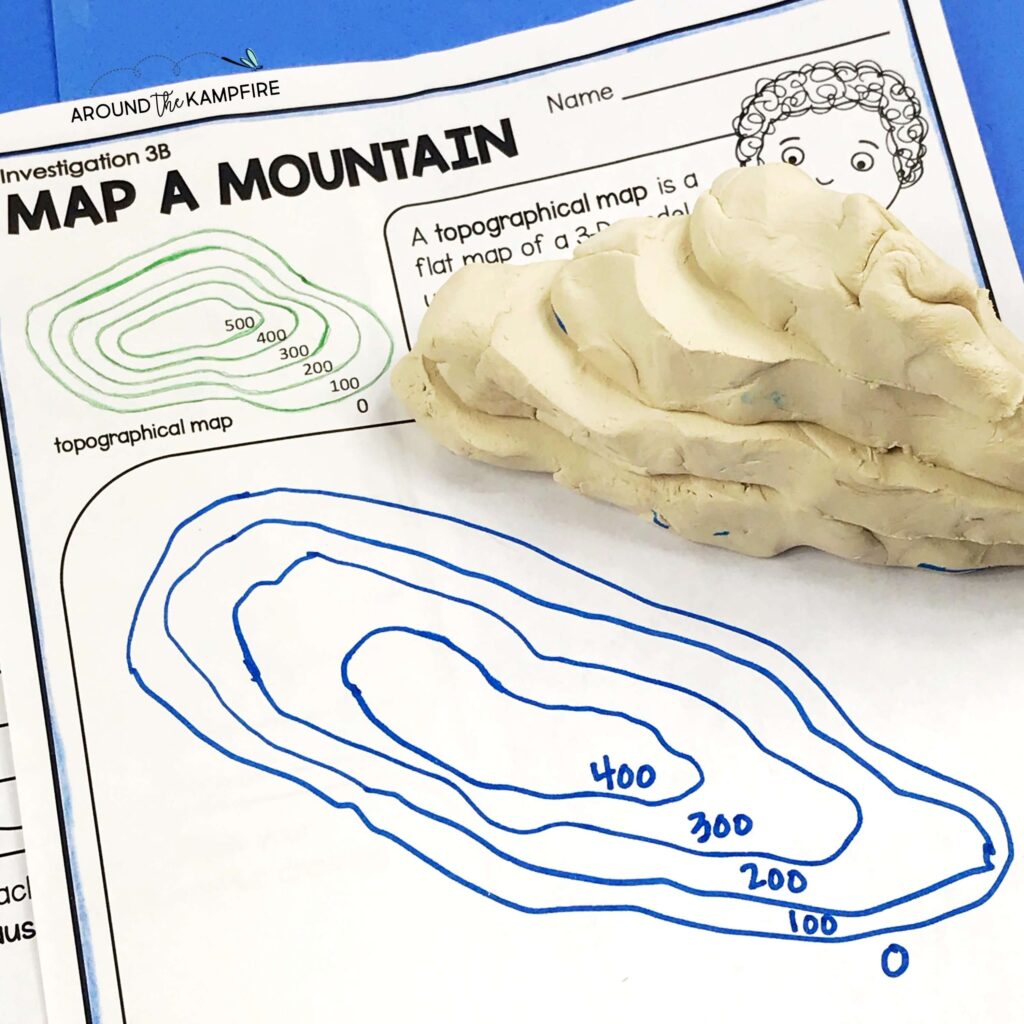 Landforms science project to make topographical maps