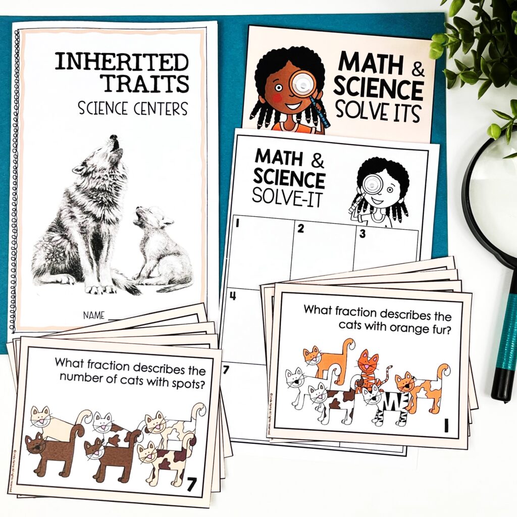 Inherited traits math task cards
