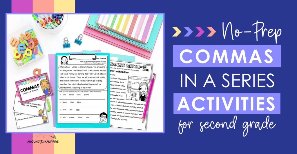 2nd grade commas in a series activities
