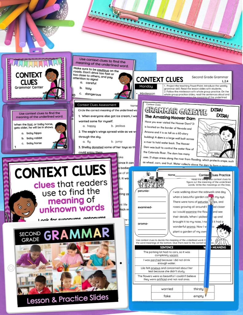 context clues lesson plans activities worksheets