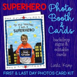 Superhero Photo Booth Cards