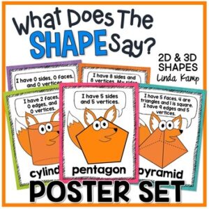 2D and 3D shapes posters