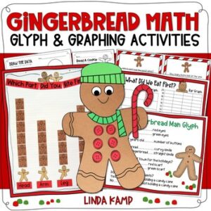 Gingerbread Man Glyph graphing activities.
