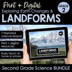 Landforms and Earth Changes Science Bundle resource cover page.
