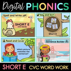 Short E digital phonics activities