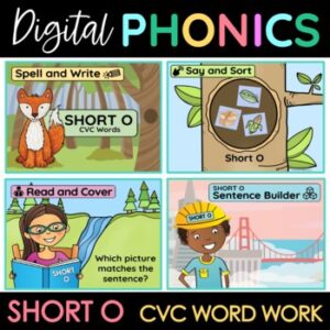 Short O digital phonics activities