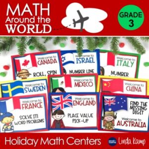 Holidays around the world math centers for 3rd grade
